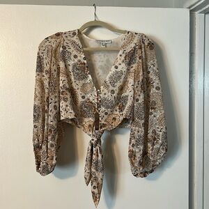 Shonna joy tie front crop top